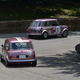 Robert Hoemke in a 1965 Mini Cooper leads Dennis Racine in a 1966 Austin Mini Cooper S